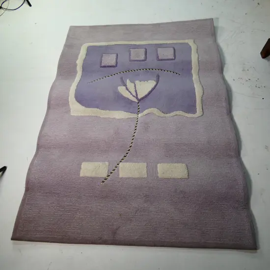 MACHINE KNOTTED CONTEMPORARY PURPLE RUG 1340 X 1850