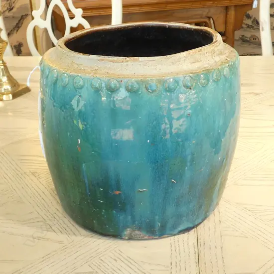 GLAZED ORIENTAL JARDINERE H. 215MM