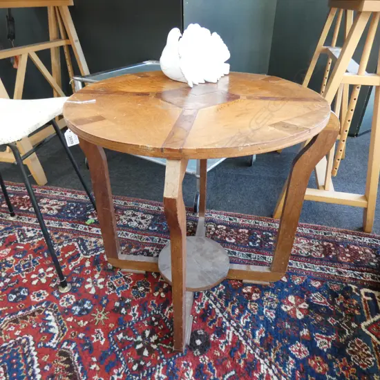 ART DECO CIRCULAR SIDE TABLE 510MM DIA a/f