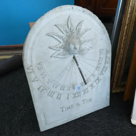 CONCRETE SUN DIAL 'TIME & TIDE' H. 450MM