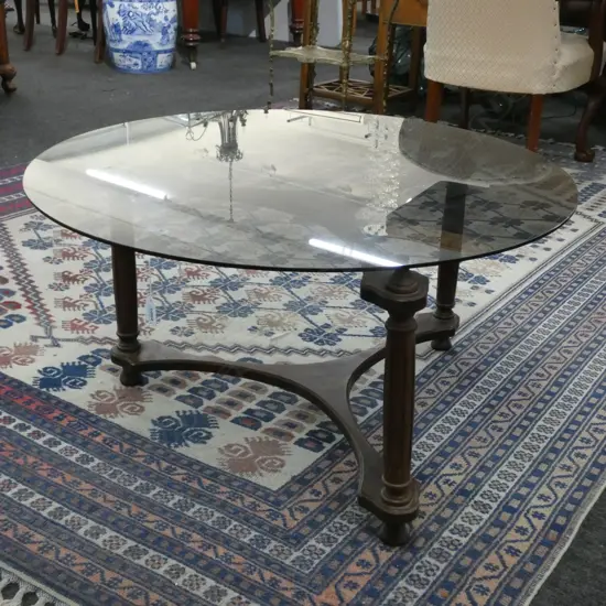 GLASS COFFEE TABLE 850MM DIA