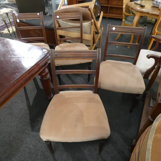 SET OF 4 19thC MAHOGANY BAR BACK SIDE CHAIRS