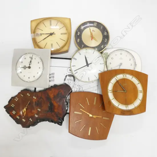 LOT ASST RETRO WALL CLOCKS