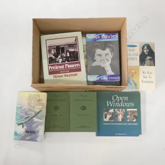 BOX LOT BOOKS; NZ WOMEN ETC