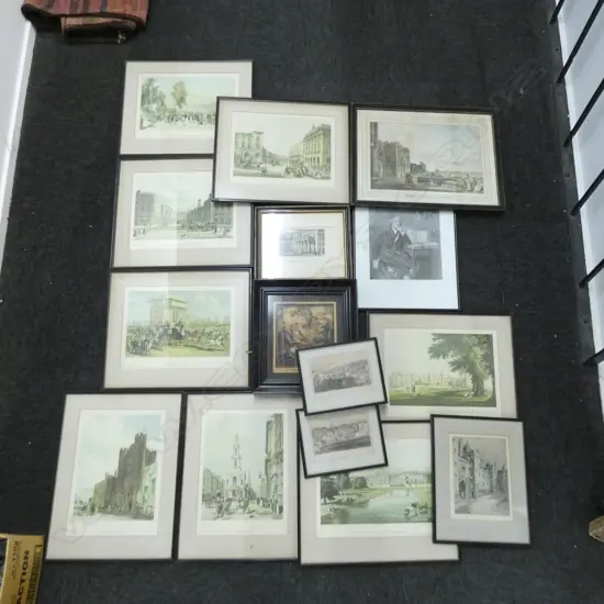 BOX LOT ENGLISH PRINTS; BUILDINGS 