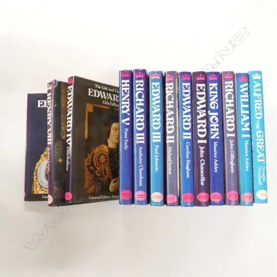 BOX LOT BOOKS; KINGS & QUEENS OF ENGLAND - 13 BOOKS