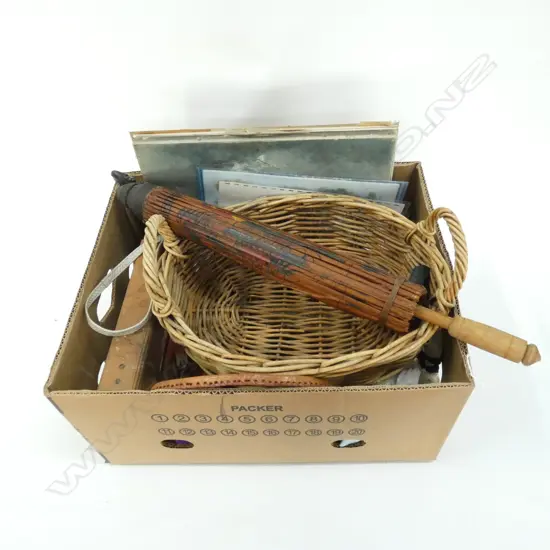 LOT PAINTINGS /BAGS/FABRIC + COLLECTABLES