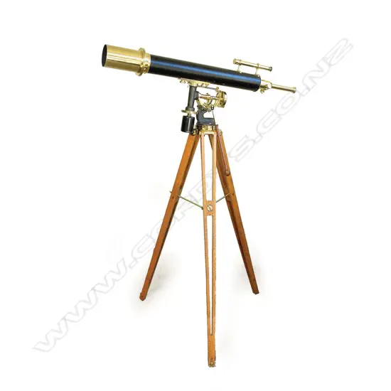 An early 20thC 'The Motty Marksman' refurbished large brass telescope by J.H. Steward of London