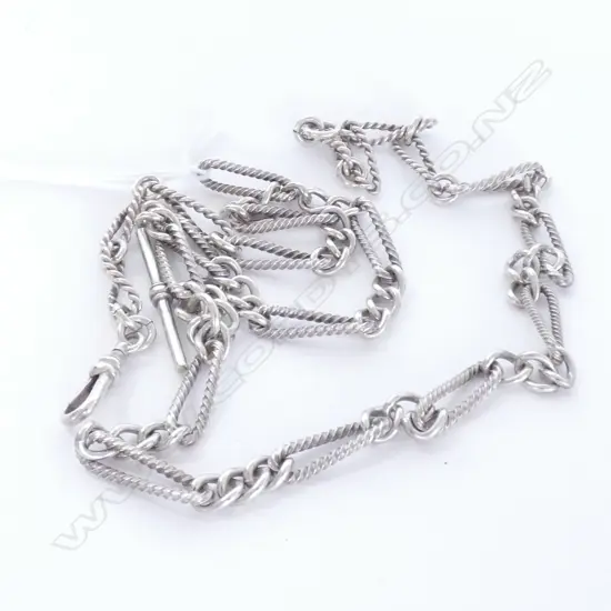 FANCY ANTIQUE STERLING FOB CHAIN 40.8 GRAMS