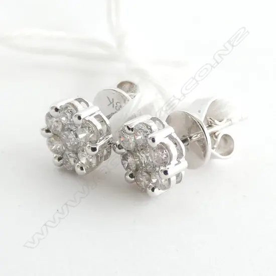 PAIR 18CT WHITE GOLD AND DIAMOND STUD EARRINGS - VALUATION
