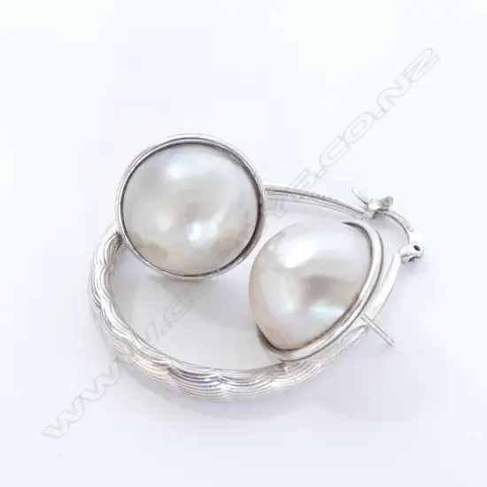 PR STG & PEARL EARRINGS + 925 HOOP EARRING 