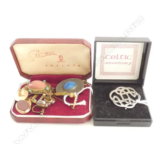 ASST COSTUME & SILVER JEWELLERY. SILVER CELTIC BROOCH...