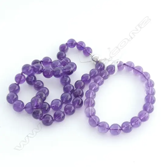 AMETHYST NECKLACE AND BRACELET SET