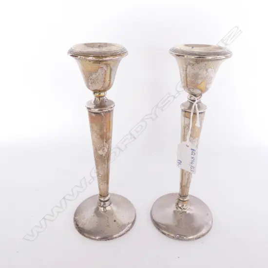 PR STG SILVER CANDLESTICKS, B'HAM 1915 H. 205MM WEIGHTED