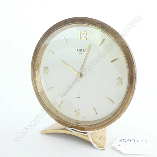 ORIS 7 JEWEL / 8 DAY ALARM CLOCK  - H. 110MM - IN WORKING ORDER
