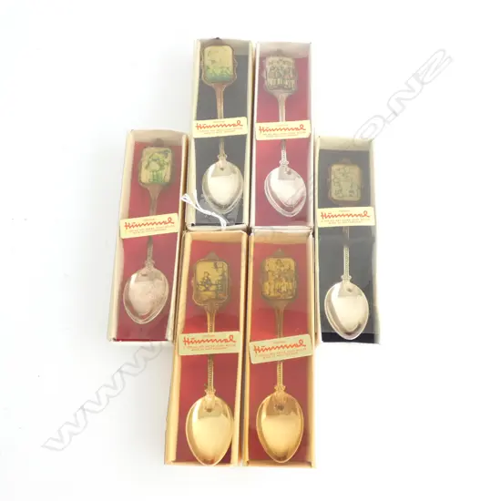 SIX HUMMEL COLLECTABLE TEASPOONS. ALL IN ORIGINAL BOXES