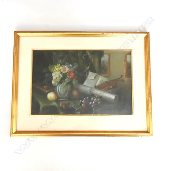 EUROPEAN 18thC STYLE OIL PAINTING ON PANEL, SIGNED ALBERT