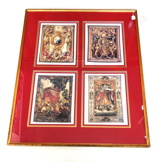 4 FRAMED PRINTS OF TAPESTRIES 955 X 800MM OVERALL....