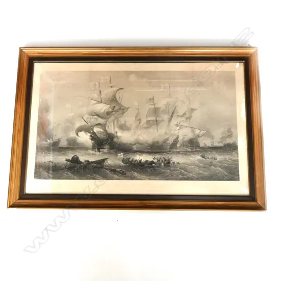 EARLY 20thC ETCHING 'THE ATTACK OF THE VANGUARD'' 685 X 1025MM OVERALL