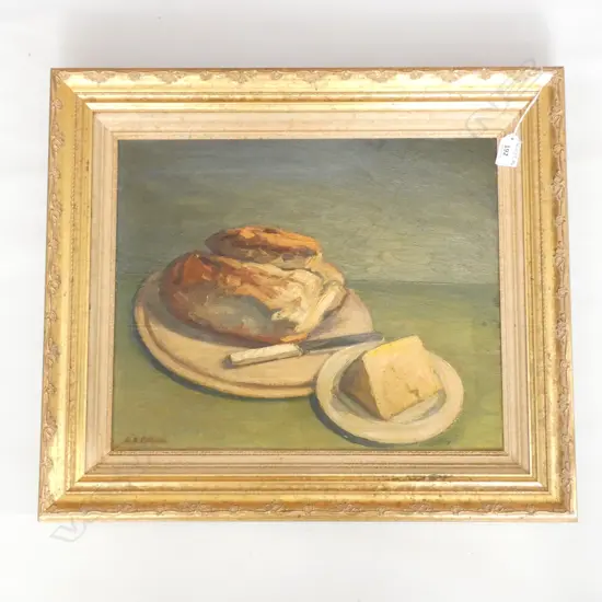 C M PATERSON 'THE COTTAGE LOAF'  OIL  340 X 420MM GILT FRAME