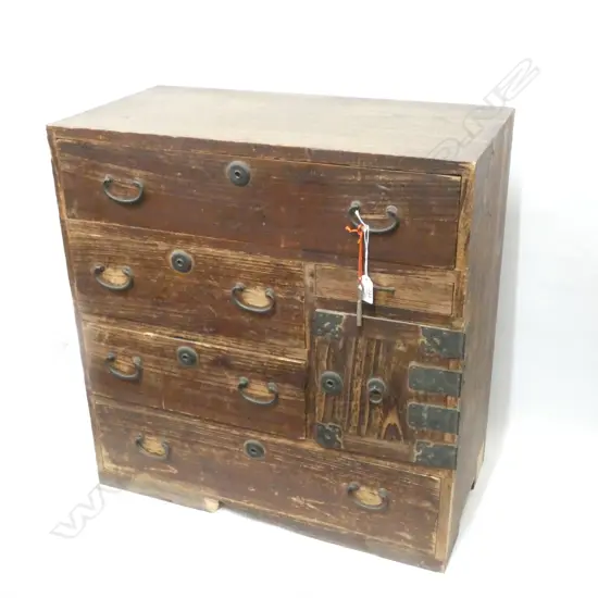 VINTAGE JAPANESE TANSU SMALL BEDSIDE CHEST - 590 X 310 X 620MM...