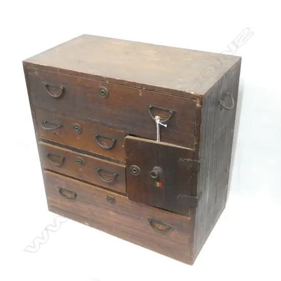 VINTAGE JAPANESE TANSU SMALL BEDSIDE CHEST - 545 X 300 X 550MM...