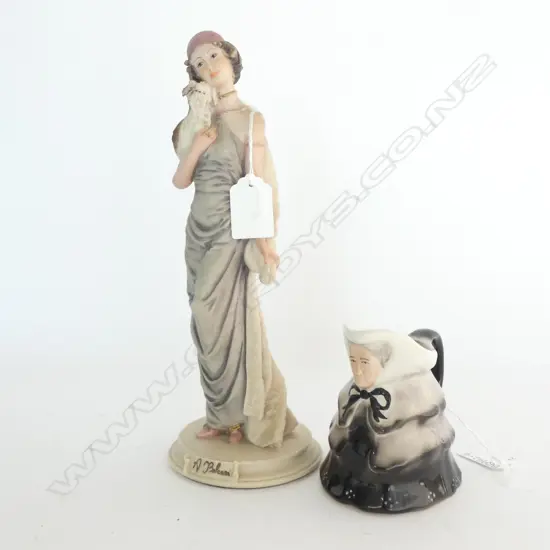 CAPODIMONTE 1987  A BELCARI 'DEAR' FIGURE (H. 255) & TONY WOOD 'OLD LADY' JUG H. 100MM