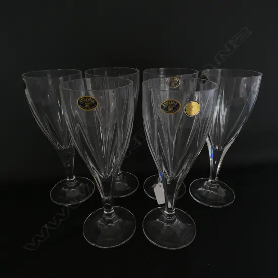 6 BOHEMIA CRYSTAL GLASSES H. 195MM