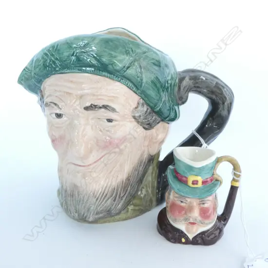 ROYAL DOULTON TOBY CHARCTER JUG; AULD MAC D5823 (H165MM) & SYLVAC MINIATURE 'CABBY' H65MM