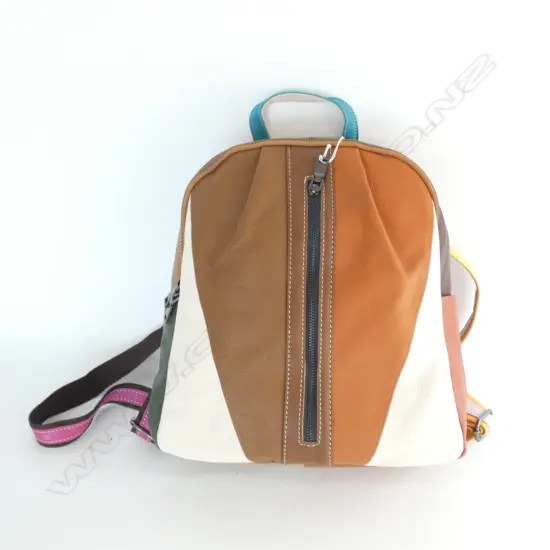 MULTI TONE LEATHER SATCHEL 
