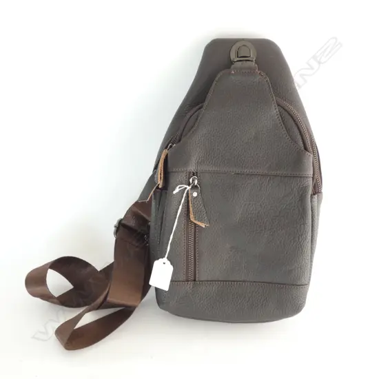 FAUX LEATHER SHOULDER BAG DARK GREY