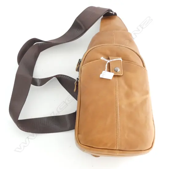 FAUX LEATHER SHOULDER BAG TAN 