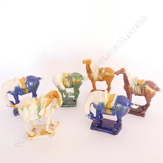 SET OF 6 TANG STYLE HORSES H. 150MM