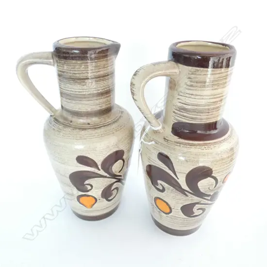 PR WEST GERMAN MID CENTURY SPARA CERAMICS LG EWERS H. 260MM C1960'S