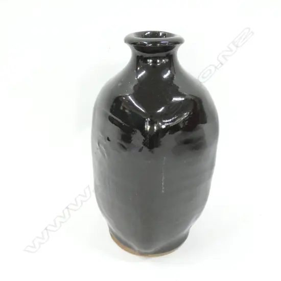 JAPANESE TENMOKU SLAB FORM VASE H.230MM 