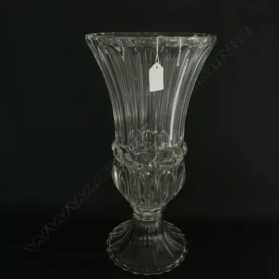 LARGE PRESSED GLASS VASE H. 405MM