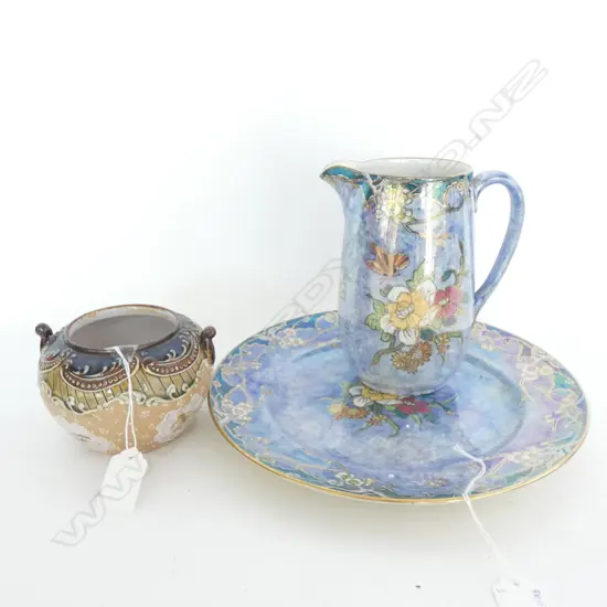 GRIMWADES BYZANTA JUG & PLATE, DOULTON CHINE POSY VASE