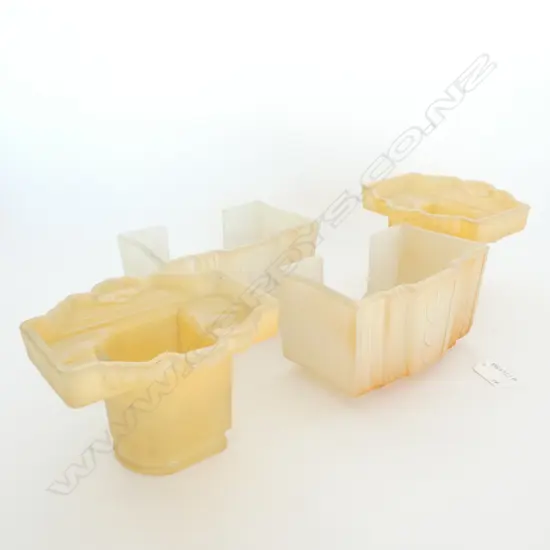 PR PEACH COLOURED ART DECO WALL LIGHTS L. 170MM