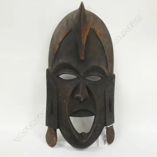 CARVED WOODE TRIBAL MASK - H 360MM
