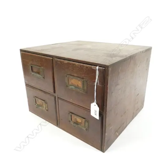 VINTAGE JAPANESE ‘HARI-BAKO’  BOX - 4 SM. FILE DRAWERS - 300 X 270 X 210MM