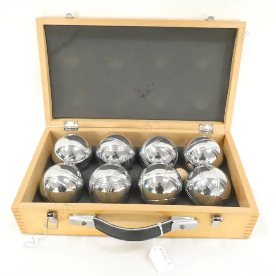 CASED BOULLE SET 8 BALLS + JACK