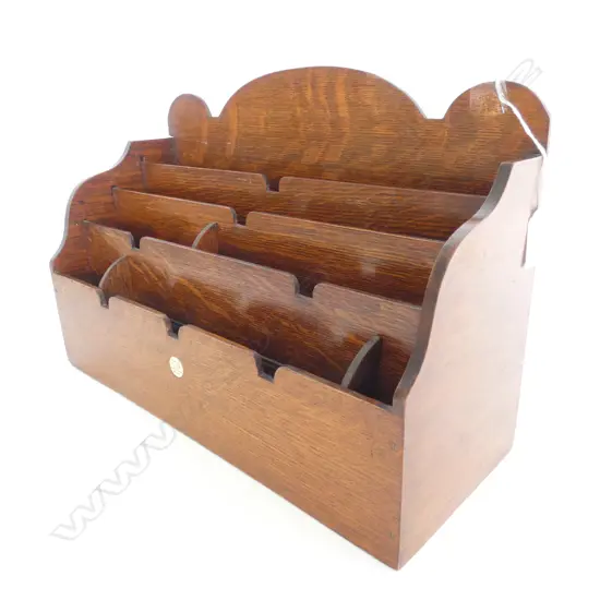 LG ANTIQUE OAK LETTER RACK, 260 X 380MM