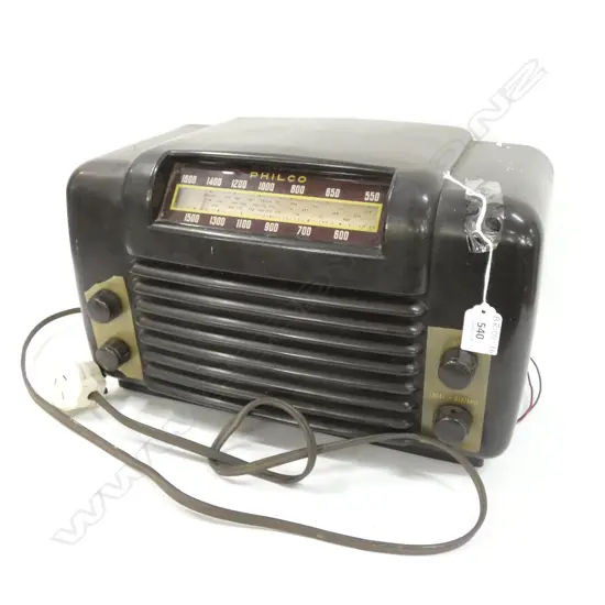 OLD BROWN BAKELITE PHILCO VALVE RADIO 380 X 210 X 260....