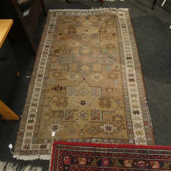 HAND WOVEN RUG WORN 1980 X 1200MM