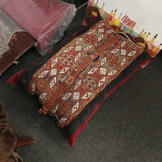 LARGE VINTAGE TURKISH KELIM CUSHION 1100X750MM