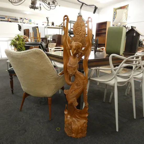 TALL BALINESE FEMALE FIGURE CARVING