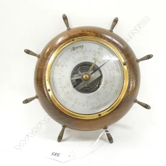 SHIPS WHEEL BAROMETER DIA 210MM