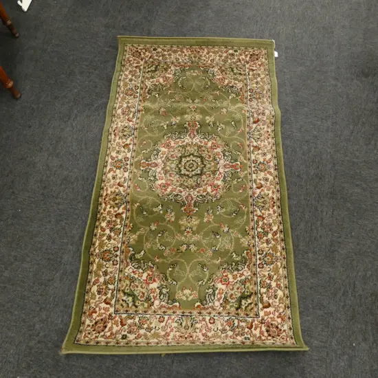 MODERN MACHINE KNOTTED GREEN TURKISH CLASSICA RUG 1500 X 800MM