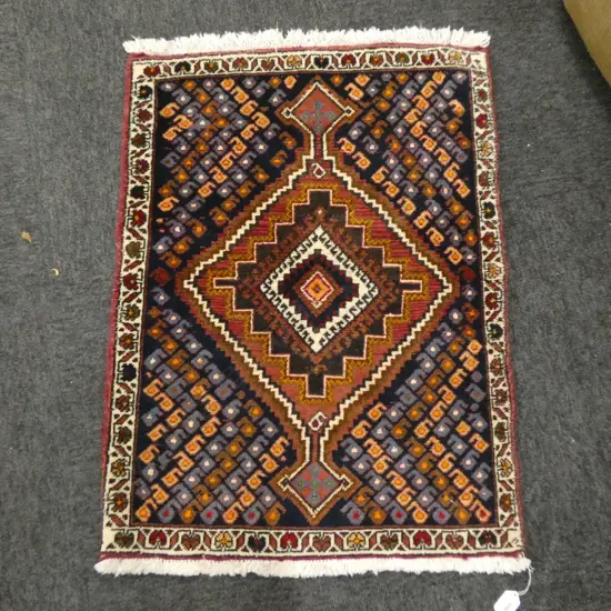 (128G) PERSIAN H/KNOTTED SHAHREBABAK RUG 770 x 550 mm