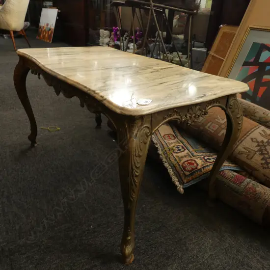 SMALL VINTAGE MARBLE TOPPED TABLE